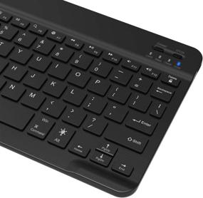 img 2 attached to 🔌 Arteck HB030B Slim Portable Wireless Bluetooth 3.0 Backlit Keyboard with Rechargeable Battery, Black - Universal 7-Colors