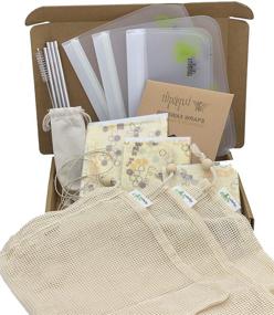 img 4 attached to 🌱 17-Piece Zero Waste Kit - Eco-Friendly Gift Set for Home & Kitchen with Sustainable Products for Reducing Waste. Includes Reusable Products, Food Storage Bags, Beeswax Wraps, Mesh Produce Bags, and Straws.