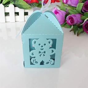 img 2 attached to 50-Piece Blue Teddy Bear Favor Gift Boxes for Boy Baby Shower Decoration Paper Treat Goodie Bags Candy Boxes for First Birthday, Gender Reveal, and Kids Party Supplies