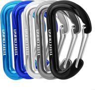 🔑 ultra-light nonlocking carabiner, titecougo aluminum alloy d-ring key chain clip hook логотип