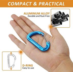 img 2 attached to 🔑 Ultra-Light Nonlocking Carabiner, TITECOUGO Aluminum Alloy D-Ring Key Chain Clip Hook