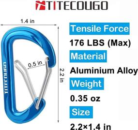 img 3 attached to 🔑 Ultra-Light Nonlocking Carabiner, TITECOUGO Aluminum Alloy D-Ring Key Chain Clip Hook