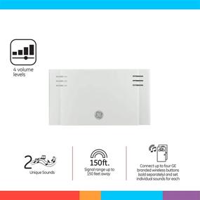 img 3 attached to 🔔 GE Wireless Doorbell Kit: Battery-Operated Receiver, 1 Push Button, 2 Melodies, 4 Volume Levels, 150 Ft Range, Mountable - White (19247)