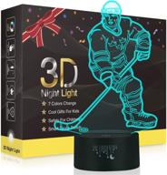 🏒 hockey night light for kids: 3d optical illusion lamp with smart touch, 7 color led lights – perfect bedroom decor and cool gifts for boys and girls (ages 2-10+) логотип