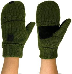 img 1 attached to 🧤 Stay Warm and Stylish with Thinsulate Thick Knitted Mitten Gloves - Must-Have Men's Accessories