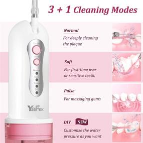 img 3 attached to 🚿 Cordless Water Flosser: Portable Oral Irrigator Rechargeable for Travel - Teeth Cleaner with Case, 4 Modes, 5 Jet Tips, IPX7 Waterproof