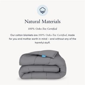 img 1 attached to 🛏️ Luna Adult Weighted Blanket – 12 lbs – 48x72 – Twin/Full Size Bed – 100% Oeko-Tex Cooling Cotton & Glass Beads – USA Designed – Heavy Cool Weight – Dark Grey – Individual Use