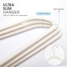 img 1 attached to 👔 MEIMART Velvet Hangers: Premium Suit Coat Hangers, Non-Slip Clothes Hangers, Pack of 50 (White)