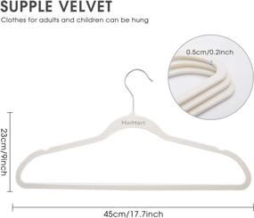 img 3 attached to 👔 MEIMART Velvet Hangers: Premium Suit Coat Hangers, Non-Slip Clothes Hangers, Pack of 50 (White)