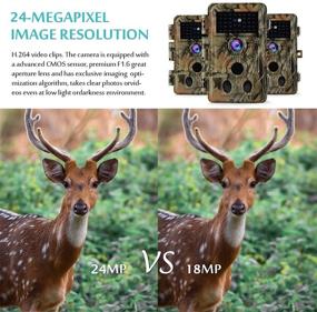 img 1 attached to Stealth Camouflage Game & Wildlife Trail Camera – Night Vision 24MP 2304x1296P MP4 Video – Motion Activated, Waterproof Farm & Ranch Field Camera for Outdoor Deer Hunting Tracking & Backyard Surveillance