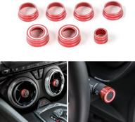 🚗 enhance style & functionality with rt-tcz air vents signal light stick trim button cover for chevrolet camaro 2017-2020 - red set logo