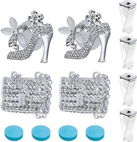 img 4 attached to Enhance Your Car's Interior with OIIKI 4PCS Car Aromatherapy Vent Clips: Bling Crystal Air Freshener & Stylish Decorative Accessories