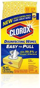 img 1 attached to 🍋 Clorox Disinfecting Wipes, Crisp Lemon - 75 Wipes, Pack of 3: A Powerful Cleaning Solution