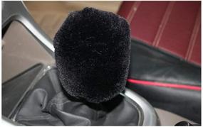 img 2 attached to Black Siyibb Warm Plush Car Handbrake and Gear Shift Knob Cover Set