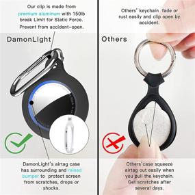 img 3 attached to 🔑 DamonLight 2-Pack Enhanced AirTag Keychain Case - Scratch-Proof Air Tags Holder with Raised Bumper - Protective Cover Accessories (Black)