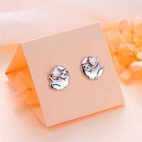 img 3 attached to 😍 Sterling Silver Sloth Heart Earrings, Bracelet, Ring, and Pendant Necklace Set - Perfect Gift for Teens and Women