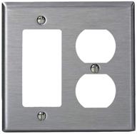 leviton sj826 40 receptacle stainless wallplate logo