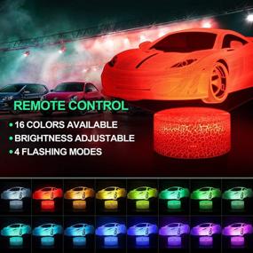 img 3 attached to 🏎️ Exciting Car Gift for Boys: 3D LED Racing Car Illusion Lamp with Remote Control