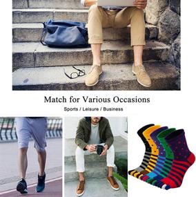 img 2 attached to Toe Socks: 5 Pairs of Hellomamma Men's Five Finger Striped Running Athletic Cotton Ankle Sox