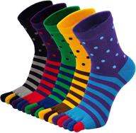 toe socks: 5 pairs of hellomamma men's five finger striped running athletic cotton ankle sox логотип