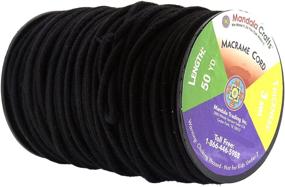 img 2 attached to Black 3mm Soft Drawstring Rope - Mandala Crafts Macramé Cotton Welt Trim Piping Cord for Upholstery, Crochet, and Replacement