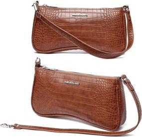 img 1 attached to 👜 Timeless Elegance: Retro Clutch Handbag with Vegan Leather and Convertible Strap for Women