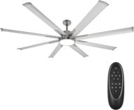 🔌 hykolity 72 inch damp rated industrial dc motor ceiling fan with led light, reversible motor and blade, etl listed indoor ceiling fans for kitchen bedroom living room basement, 6-speed remote control логотип