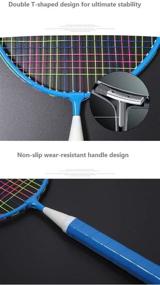 img 2 attached to 🏸 Premium Kids' Badminton Racket Set: Durable Nylon Alloy Racquets for Indoor/Outdoor Games - 1 Pair, Includes 4 Badminton and 2 Table Tennis"