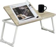 🛏️ сделанная дома мебельная широкая стол для ноутбука - регулируемый и портативный лоток для постели, складной кленовый стол для ноутбука, идеально подходит для завтрака. логотип