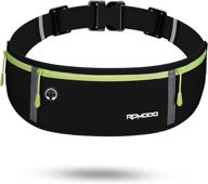 🏃 rdmodo running belt: waterproof, bounce free waist bag for men and women, plus size running pouch with slim 3 pockets, iphone 12 pro max 11 10 compatible, black logo