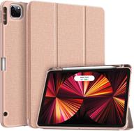 📱 soke new ipad pro 11 case 2021 with pencil holder - full body protection + apple pencil 2 charging + auto wake/sleep, soft tpu back cover for 2021 ipad pro 11 inch (rose gold) logo