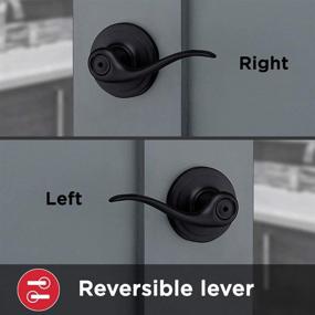 img 2 attached to 🚪 Kwikset Tustin Door Handle Lever with Traditional Wave Design for Bedroom or Bathroom Privacy in Iron Black