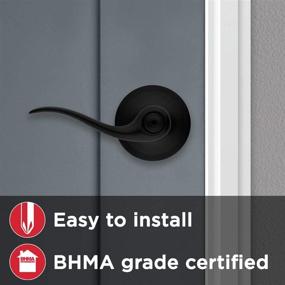 img 3 attached to 🚪 Kwikset Tustin Door Handle Lever with Traditional Wave Design for Bedroom or Bathroom Privacy in Iron Black