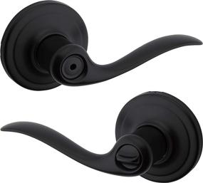 img 4 attached to 🚪 Kwikset Tustin Door Handle Lever with Traditional Wave Design for Bedroom or Bathroom Privacy in Iron Black