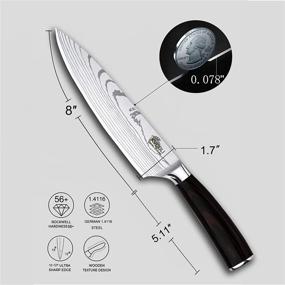 img 3 attached to Chef Knife Professional Stainless Pakkawood