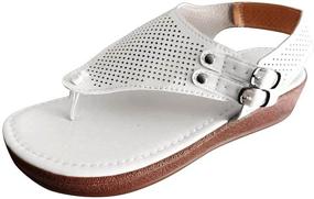 img 2 attached to Women's Summer Orthopedic Sandals: Stylish Bunion Correction Leather Flip Flops