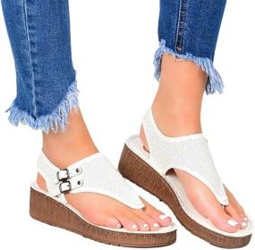 img 4 attached to Women's Summer Orthopedic Sandals: Stylish Bunion Correction Leather Flip Flops