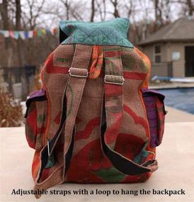 img 2 attached to 🎒 Authentic Lungta Recycled Jute Backpack Nepal - Sustainable Style for Explorers