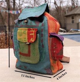 img 1 attached to 🎒 Authentic Lungta Recycled Jute Backpack Nepal - Sustainable Style for Explorers