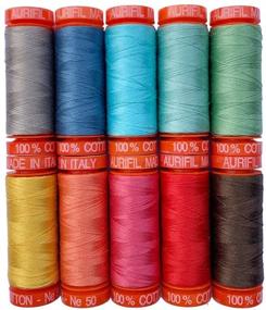 img 1 attached to Aurifil Thread 50 Weight Cotton 10 Small Spools Prim by Lori Holt LH50PC10 for Improved SEO