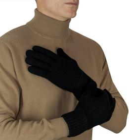 img 2 attached to 🧤 Мужские черные перчатки из кашемира - аксессуары Oxfords для перчаток и варежек для мужчин.