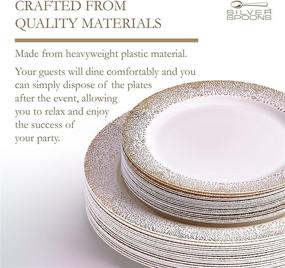 img 1 attached to Elegant Disposable Gold Dinnerware Collection | Heavyweight for Special Occasions