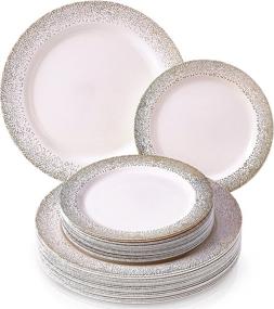 img 4 attached to Elegant Disposable Gold Dinnerware Collection | Heavyweight for Special Occasions