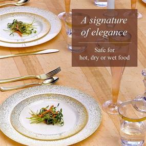 img 2 attached to Elegant Disposable Gold Dinnerware Collection | Heavyweight for Special Occasions