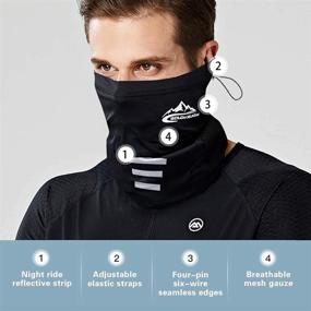 img 3 attached to 🏍️ Motoboy Cooling Neck Gaiter Face Mask with Drawstring - Unisex Summer Face Cover Scarf Bandana for Wind, Dust & UV Protection during Running, Cycling, Fishing, Hiking - Black (Large/X-Large)