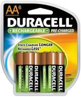 🔋 top-rated duracell pre-charged rechargeable nimh aa batteries, 6-pack - long-lasting power solution logo