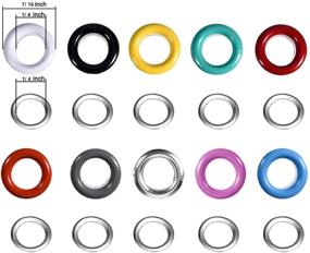 img 2 attached to 🔩 Bememo 300-Piece Metal Eyelets Grommets Kit for Shoes, Clothes, and Crafts | 10 Vibrant Colors | 1/4 Inch Diameter