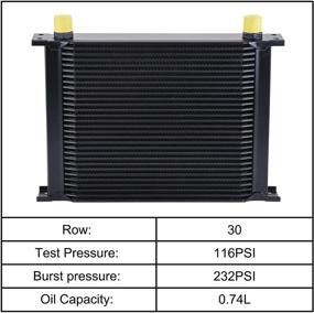 img 1 attached to 🔥 EVIL ENERGY 30 Row AN10-10AN Stacked Plate Oil Cooler: Universal Engine Transmission Aluminium Alloy Black - Ultimate Performance and Durability