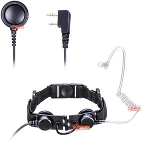 img 3 attached to 🎧 Zeadio Tactical Laryngophone Earpiece - Heavy Duty Throat Mic Covert Acoustic Tube with Finger PTT Microphone, Compatible with 2 PIN Kenwood HYT Wouxun Puxing Quansheng radios, Ideal for Tactical Communication