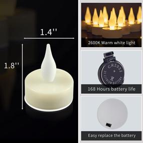 img 3 attached to Bulk Flameless Votive Tea Lights - 12pcs Battery Operated LED Candles with Warm White Flickering Lights for Wedding, Festival Celebration, Halloween, Christmas Decor